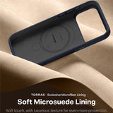 Husa de protectie Torras QPRO Silicone compatibil cu iPhone 17 Pro Max, Albastru