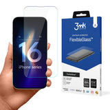 Folie de protectie 3mk FlexibleGlass compatibil cu iPhone 16, Transparent