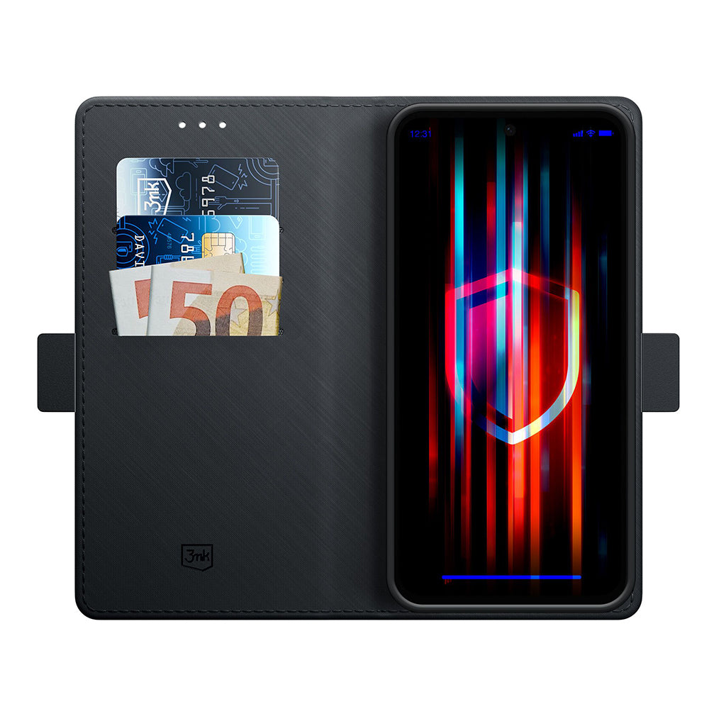 Husa de protectie 3mk Wallet compatibil cu iPhone 16e / iPhone 17e, Negru