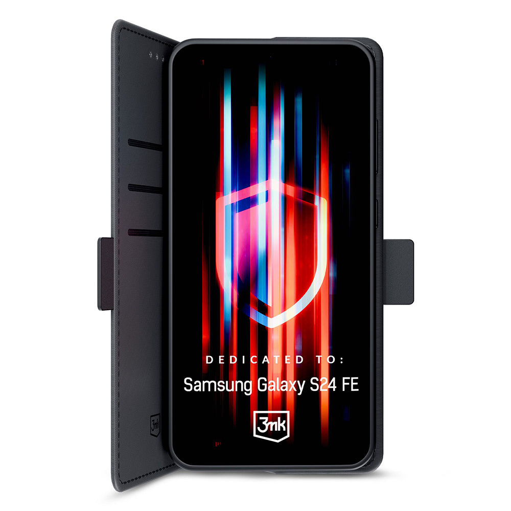 Husa de protectie 3mk Wallet compatibil cu Samsung Galaxy S24 FE, Negru