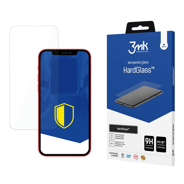 Folie de protectie 3mk HardGlass Tempered compatibil cu iPhone 13, Transparent
