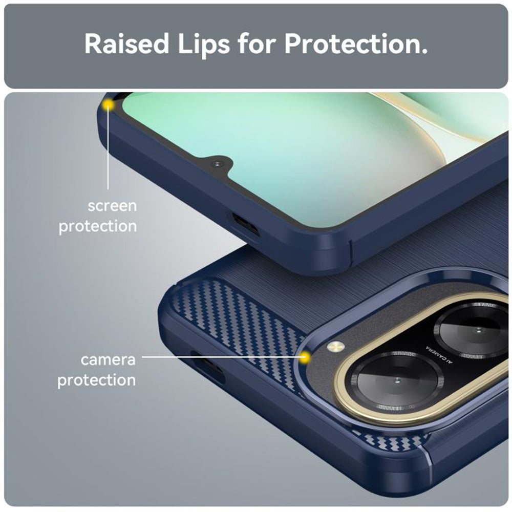 Husa de protectie Techsuit Carbon Silicone compatibil cu Xiaomi Redmi A5 4G (Standard), Albastru