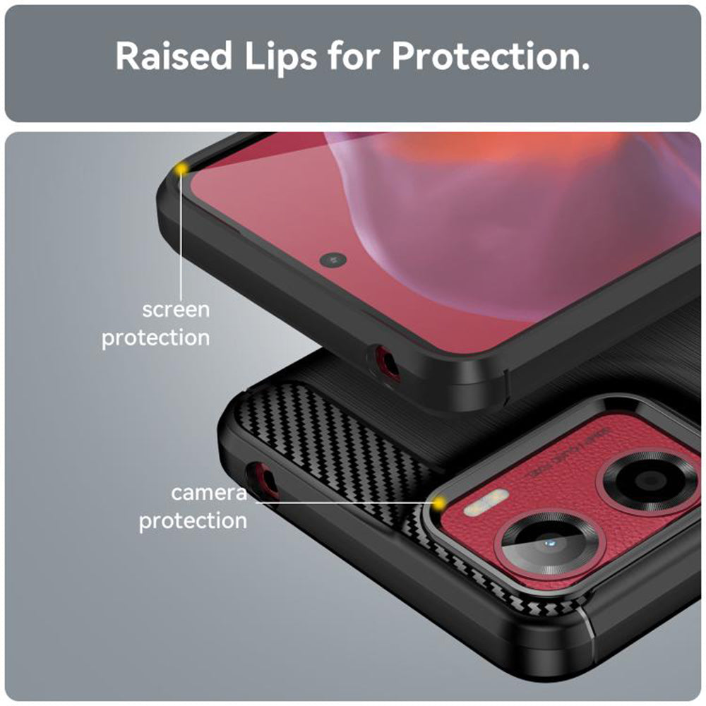 Husa de protectie Techsuit Carbon Silicone compatibil cu Motorola Moto G05 / E15, Negru
