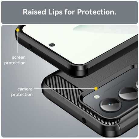 Husa de protectie Techsuit Carbon Silicone compatibil cu Xiaomi Redmi 15 4G / Redmi 15 5G, Negru