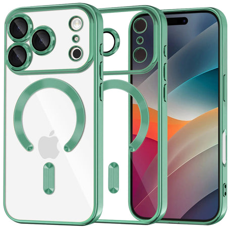 Husa de protectie Techsuit Luxury Crystal MagSafe compatibil cu iPhone 17 Pro Max, Verde Deschis