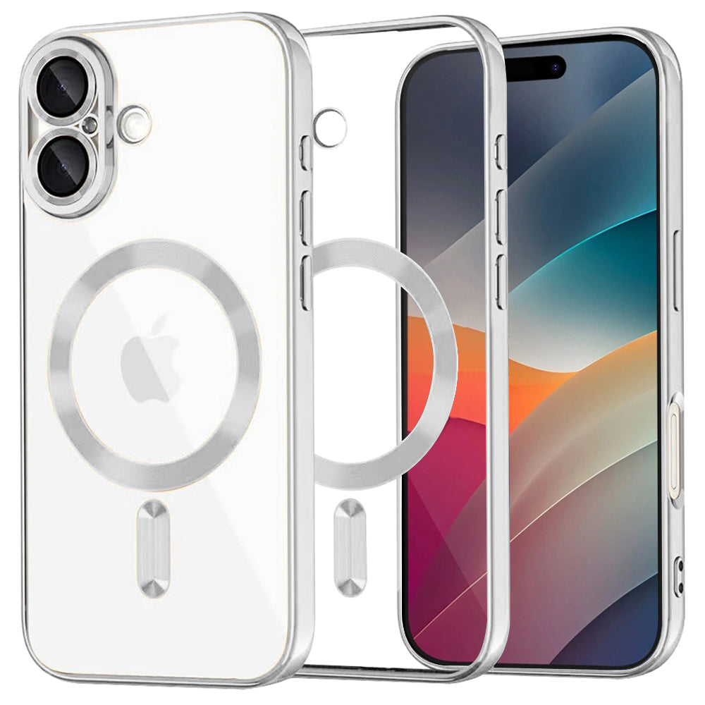 Husă Techsuit Luxury Crystal MagSafe argintie pentru iPhone 17