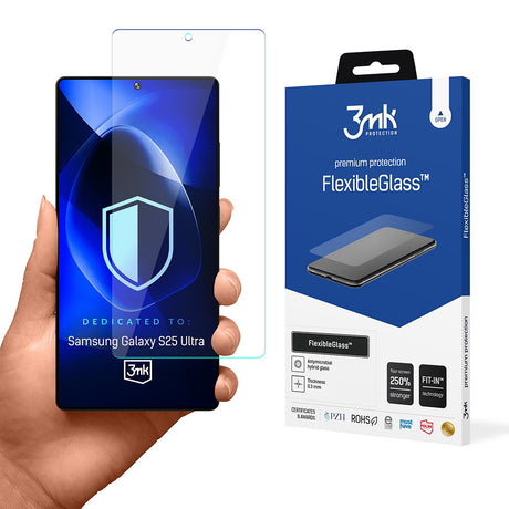 Folie de protectie 3mk FlexibleGlass compatibil cu Samsung Galaxy S25 Ultra, Transparent