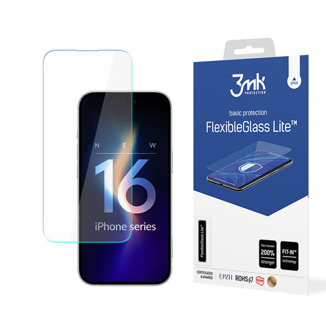 Folie de protectie 3mk FlexibleGlass Lite compatibil cu iPhone 16 Pro Max, Transparent