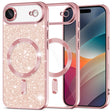 Husa de protectie Techsuit Luxury Glitter MagSafe compatibil cu iPhone 17 Air, Roz Auriu