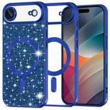 Husa de protectie Techsuit Luxury Glitter MagSafe compatibil cu iPhone 17 Air, Albastru Inchis