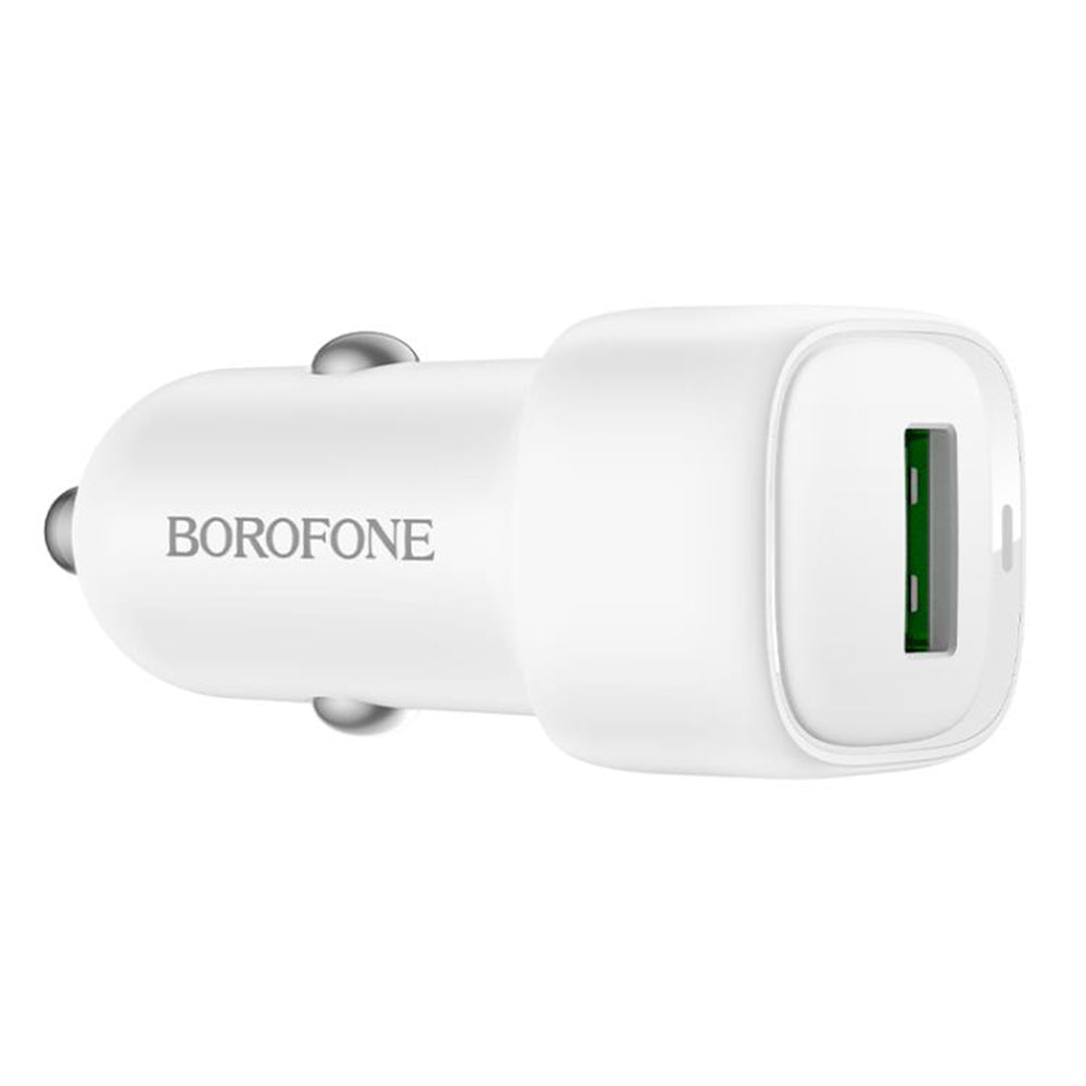 Incarcator Borofone Car Cloud (BZ34), USB, Single Port, 18W (QC/FCP/AFC), ABS, for 12-24V, Alb