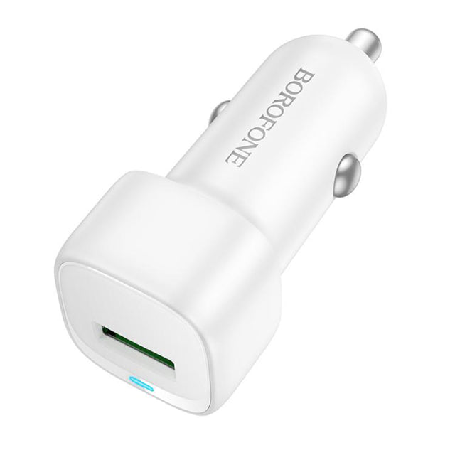 Incarcator Borofone Car Cloud (BZ34), USB, Single Port, 18W (QC/FCP/AFC), ABS, for 12-24V, Alb