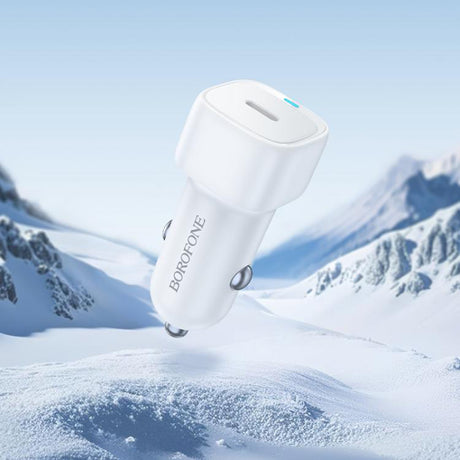 Incarcator Borofone Car Cloud (BZ34A), Type-C, Single Port, 20W (PD/QC/FCP/AFC), ABS, Alb