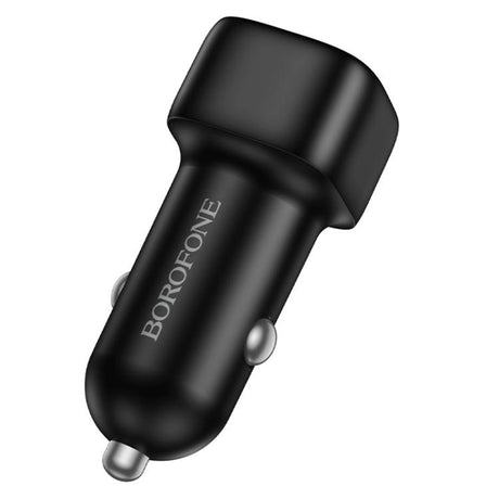 Incarcator Borofone Car Cloud (BZ34B), Type-C + USB-A, PD20W, QC3.0, Dual Port, 38W, ABS, Negru