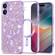 Husa de protectie Techsuit Luxury Glitter MagSafe compatibil cu iPhone 17, Mov Deschis