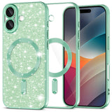 Husa de protectie Techsuit Luxury Glitter MagSafe compatibil cu iPhone 17, Verde Deschis