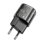 Incarcator Borofone Sunlight (BN17), Dual Port, USB-C + USB-A, 5V/3A, PD20W, QC3.0, Transparent /Black
