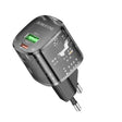 Incarcator Borofone Sunlight (BN17), Dual Port, USB-C + USB-A, 5V/3A, PD20W, QC3.0, Transparent /Black