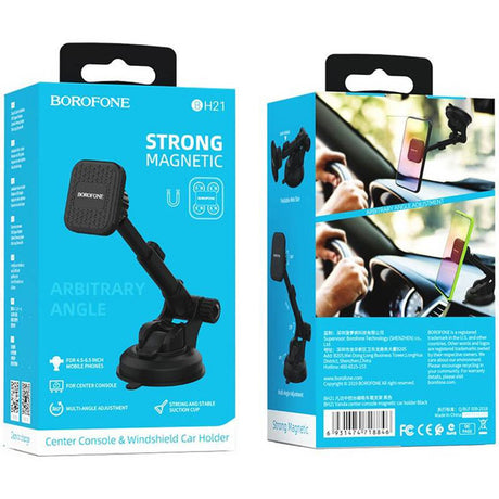 Suport Borofone Vanda (BH21), for Dashboard/Windshield, Magnetic, 360° Rotation, 4.5 - , Negru