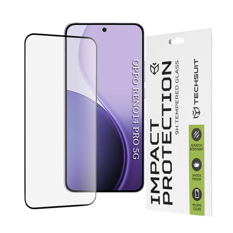 Folie de protectie Techsuit 111D Full Cover / Full Glue Glass compatibil cu Oppo Reno14 Pro, Negru