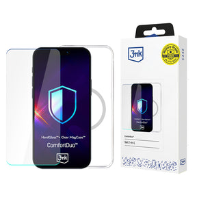 Folie de protectie 3mk ComfortDuo Glass + MagCase compatibil cu iPhone 16 Pro Max, Transparent