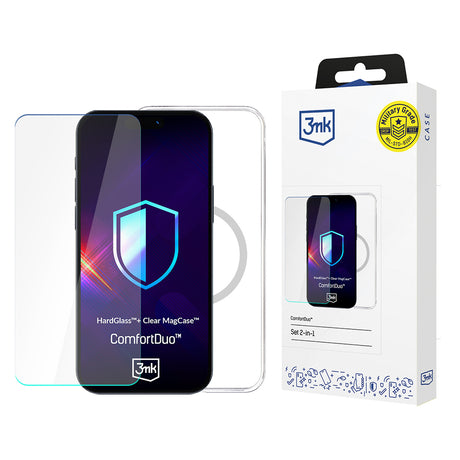Folie de protectie 3mk ComfortDuo Glass + MagCase compatibil cu iPhone 16 Pro Max, Transparent