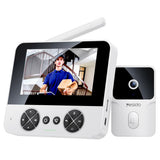 Yesido Wireless Video Intercom Doorbell (KM27), 2.4G, 2K HD 1080*720px, 1000mAh, 4.3" TFT Screen, UK Plug, Alb