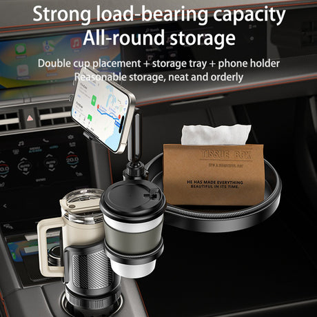 Suport Yesido 4in1 (C274), Cup Storage, Phone Mount and Sundries Storage, 720° Adjustable Angle, 4.7-7.2", Negru