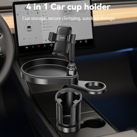 Suport Yesido 4in1 (C274), Cup Storage, Phone Mount and Sundries Storage, 720° Adjustable Angle, 4.7-7.2", Negru