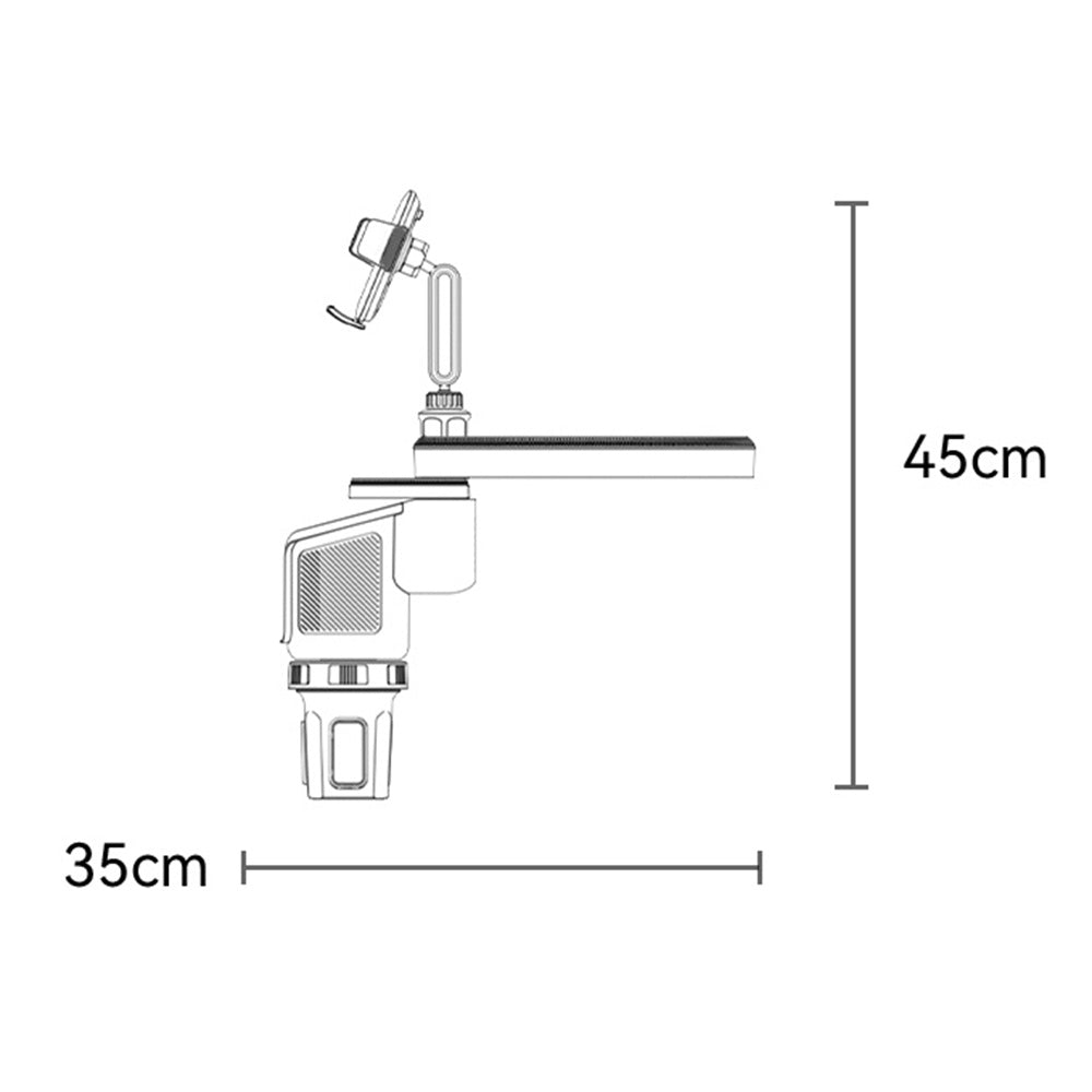 Suport Yesido 4in1 (C274), Cup Storage, Phone Mount and Sundries Storage, 720° Adjustable Angle, 4.7-7.2", Negru