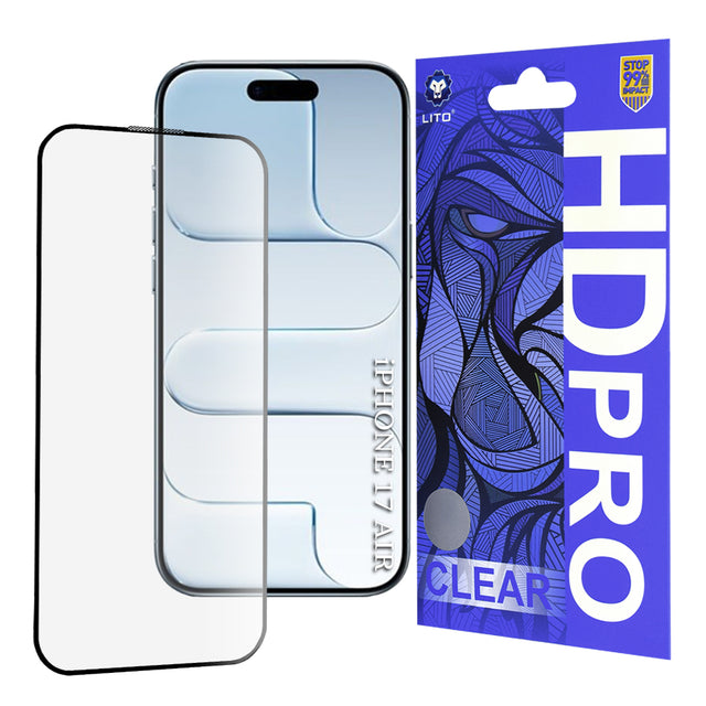 Folie de protectie Lito HD Pro Clear compatibil cu iPhone 17 Air, Negru