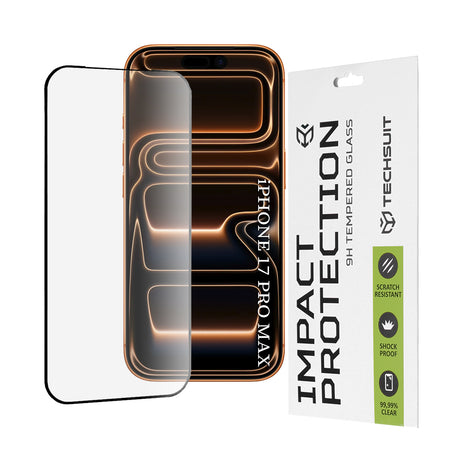Folie de protectie Techsuit 111D Full Cover / Full Glue Glass compatibil cu iPhone 17 Pro Max, Negru