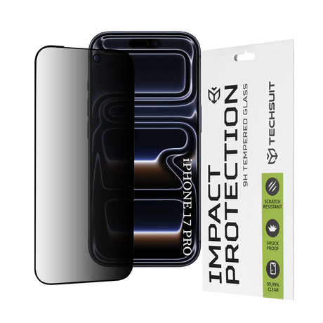 Folie de protectie Techsuit 111D Privacy Full Glue compatibil cu iPhone 17 Pro, Negru