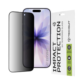 Folie de protectie Techsuit 111D Privacy Full Glue compatibil cu iPhone 17, Negru