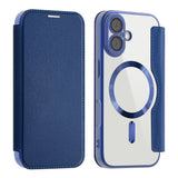 Husa de protectie Techsuit SmartMag Book compatibil cu iPhone 17, Albastru