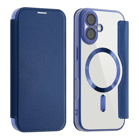 Husa de protectie Techsuit SmartMag Book compatibil cu iPhone 17, Albastru