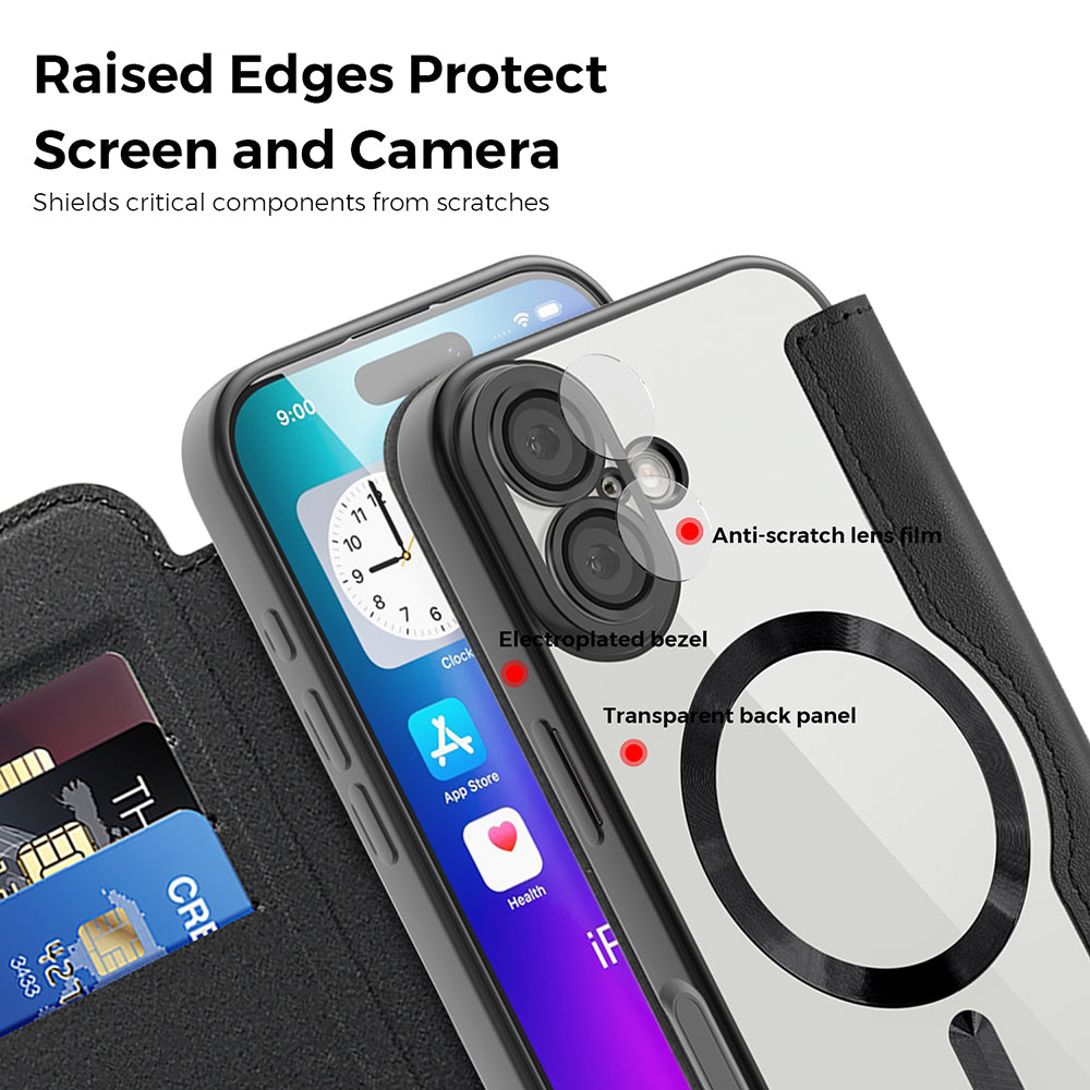 Husa de protectie Techsuit SmartMag Book compatibil cu iPhone 17, Maro