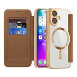 Husa de protectie Techsuit SmartMag Book compatibil cu iPhone 17, Maro