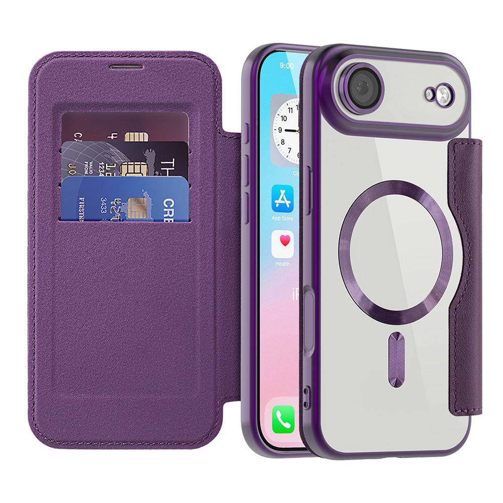 Husa de protectie Techsuit SmartMag Book compatibil cu iPhone 17 Air, Mov
