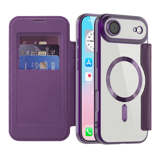 Husa de protectie Techsuit SmartMag Book compatibil cu iPhone 17 Air, Mov