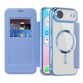 Husa de protectie Techsuit SmartMag Book compatibil cu iPhone 17 Air, Albastru Deschis