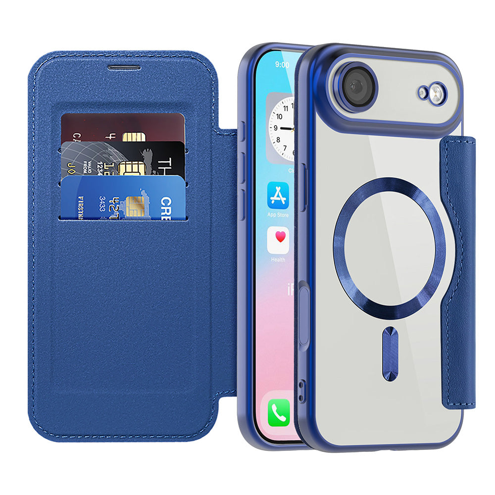 Husa de protectie Techsuit SmartMag Book compatibil cu iPhone 17 Air, Albastru