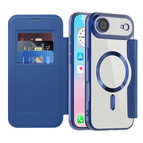 Husa de protectie Techsuit SmartMag Book compatibil cu iPhone 17 Air, Albastru