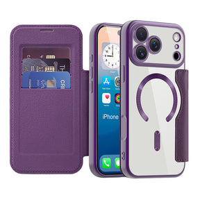 Husa de protectie Techsuit SmartMag Book compatibil cu iPhone 17 Pro Max, Mov