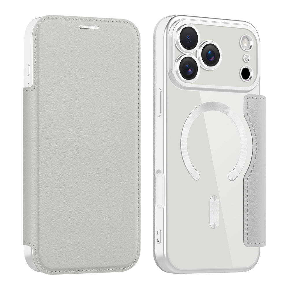 Husa de protectie Techsuit SmartMag Book compatibil cu iPhone 17 Pro Max, Gri