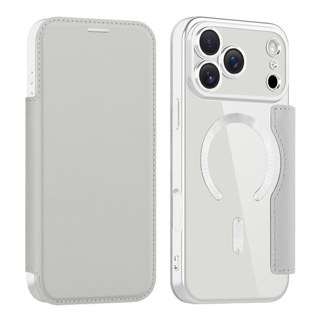 Husa de protectie Techsuit SmartMag Book compatibil cu iPhone 17 Pro Max, Gri