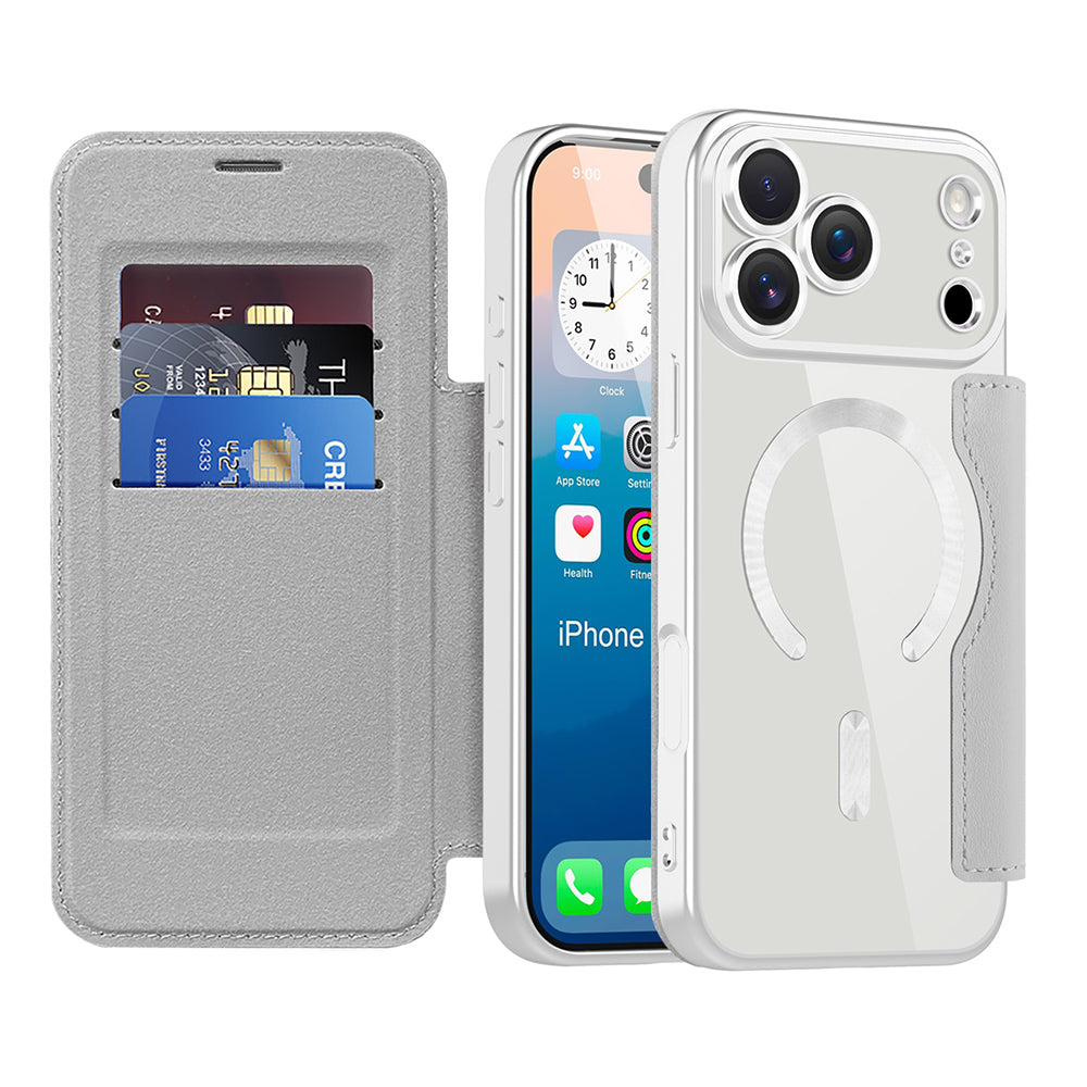 Husa de protectie Techsuit SmartMag Book compatibil cu iPhone 17 Pro Max, Gri