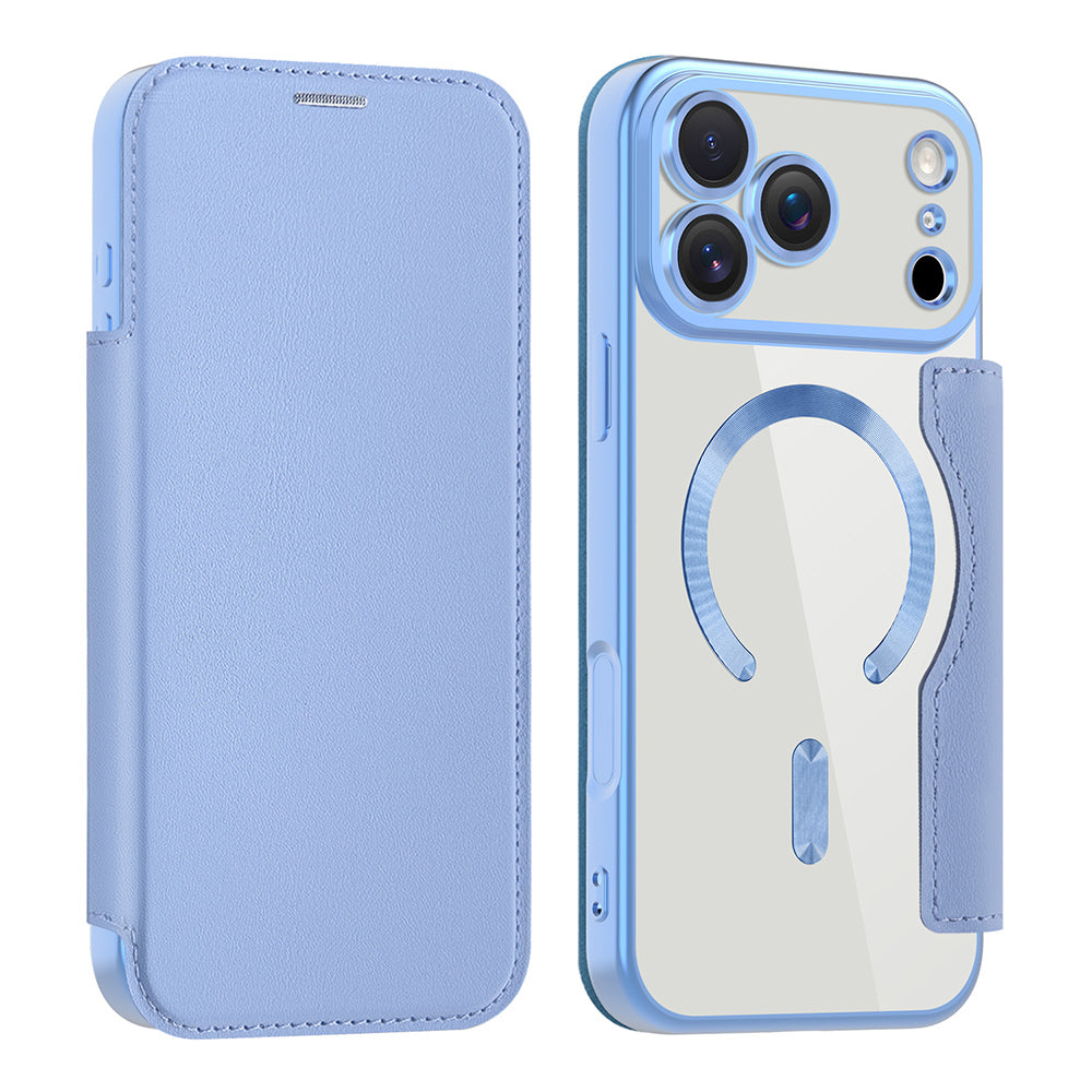 Husa de protectie Techsuit SmartMag Book compatibil cu iPhone 17 Pro Max, Albastru Deschis