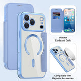 Husa de protectie Techsuit SmartMag Book compatibil cu iPhone 17 Pro Max, Albastru Deschis