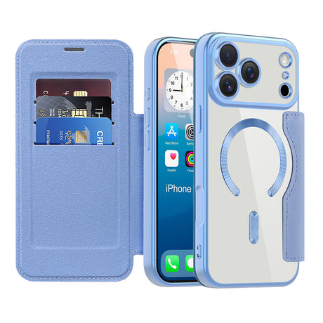Husa de protectie Techsuit SmartMag Book compatibil cu iPhone 17 Pro Max, Albastru Deschis
